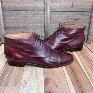 Salvatore Ferragamo Leather Lace-up Captoe Ankle Boot Brown Men’s Sz 11.5